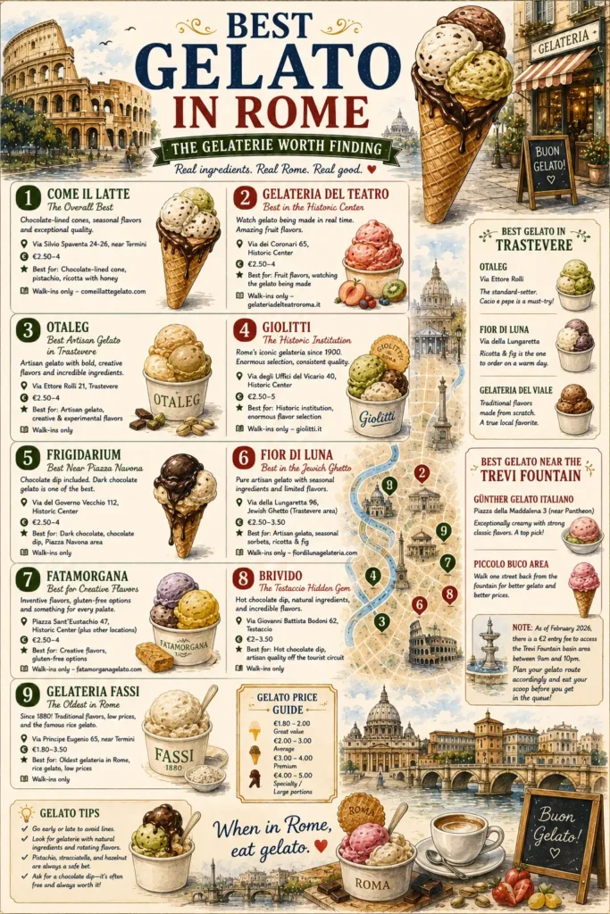 illustration of best gelatos in rome
