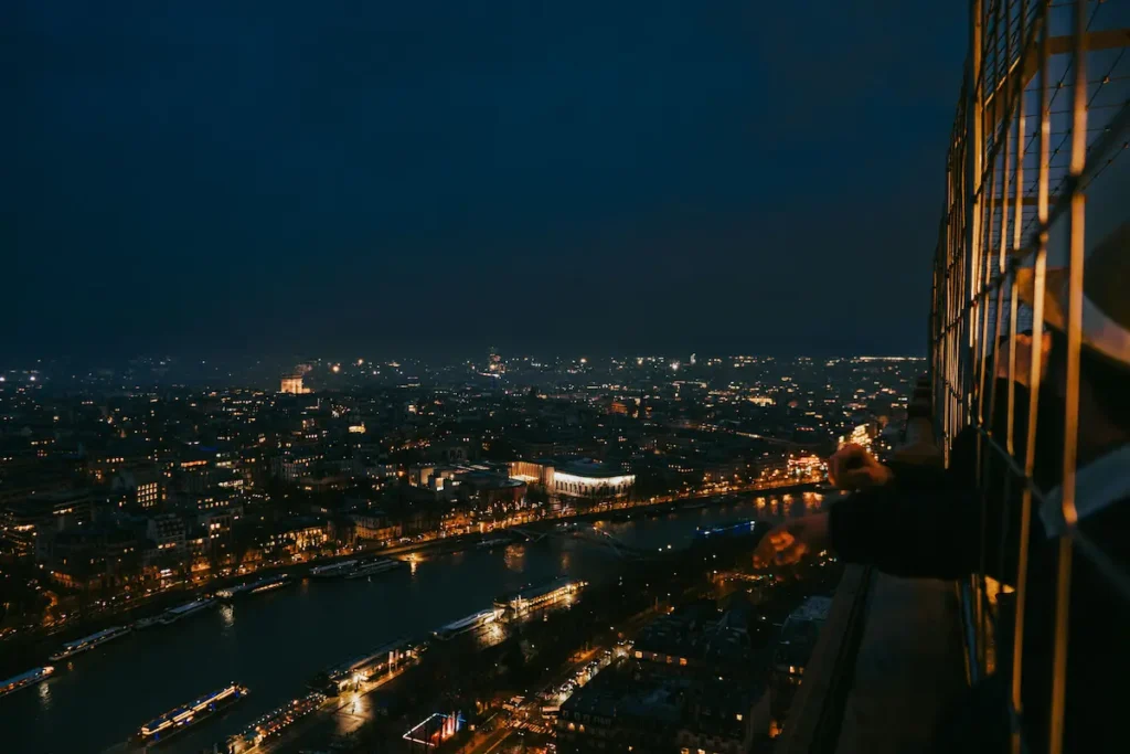 Paris sky at night.